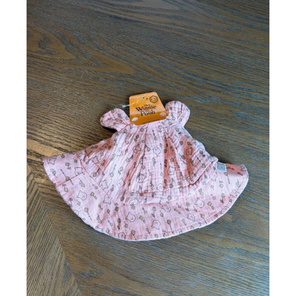 Disney Winnie the Pooh Baby Girl Pink Cotton Gauze Sun Hat with Ears 6-9 Months
